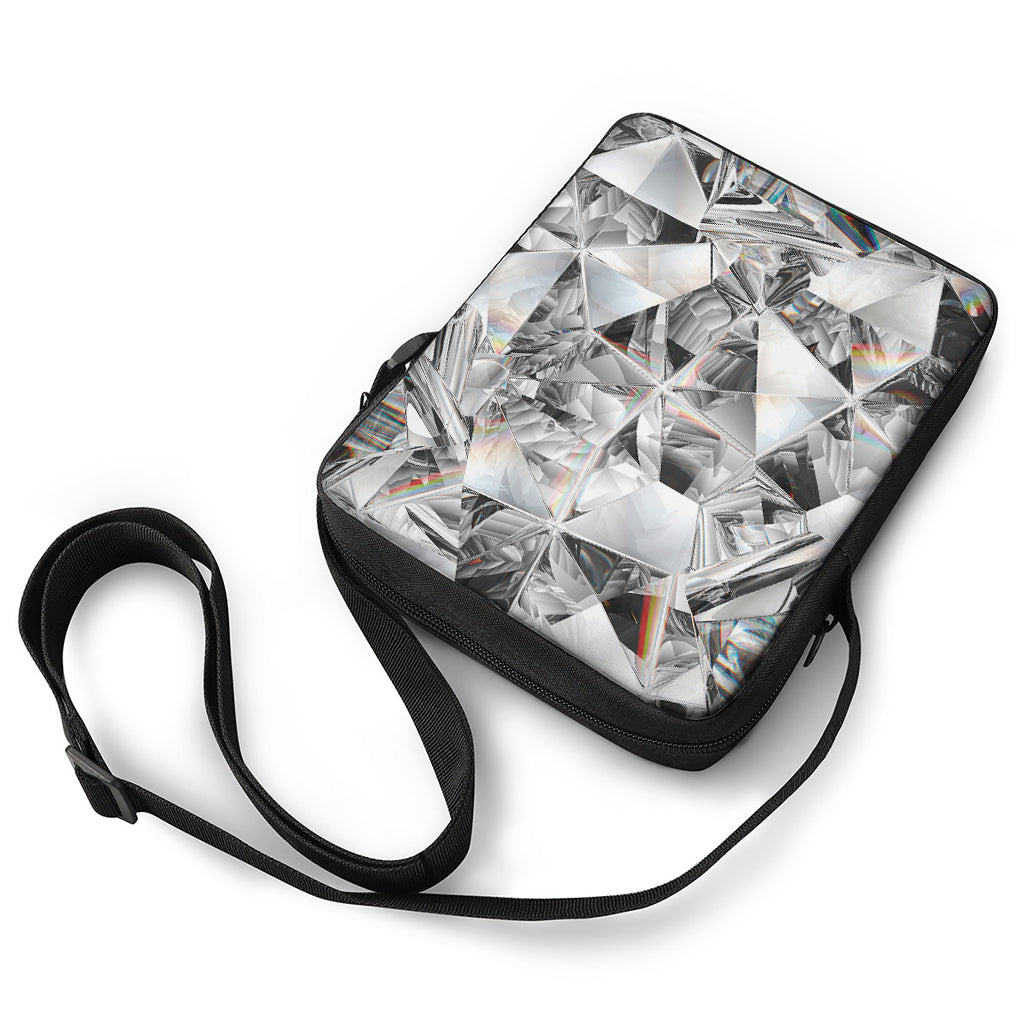 Diamond Artwork Print Rectangular Crossbody Bag