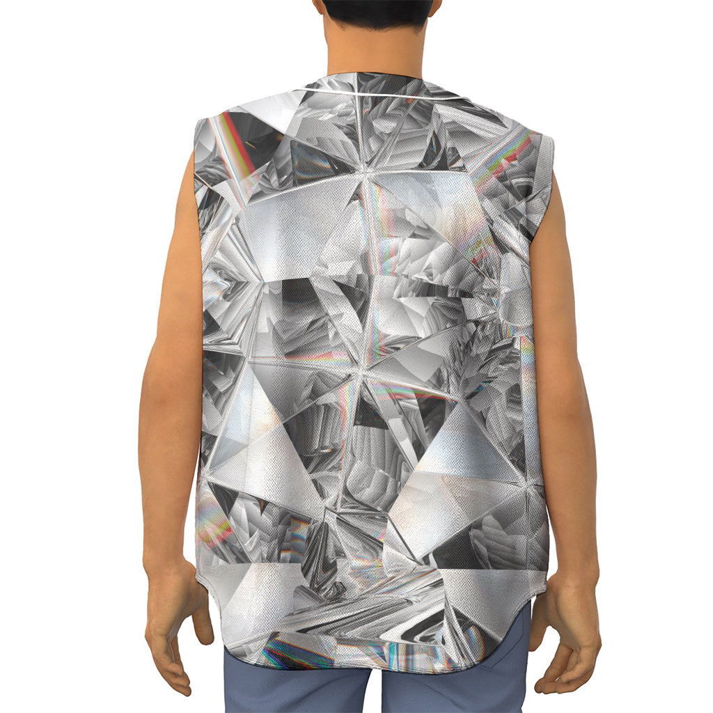 Diamond Artwork Print Sleeveless Baseball Jersey
