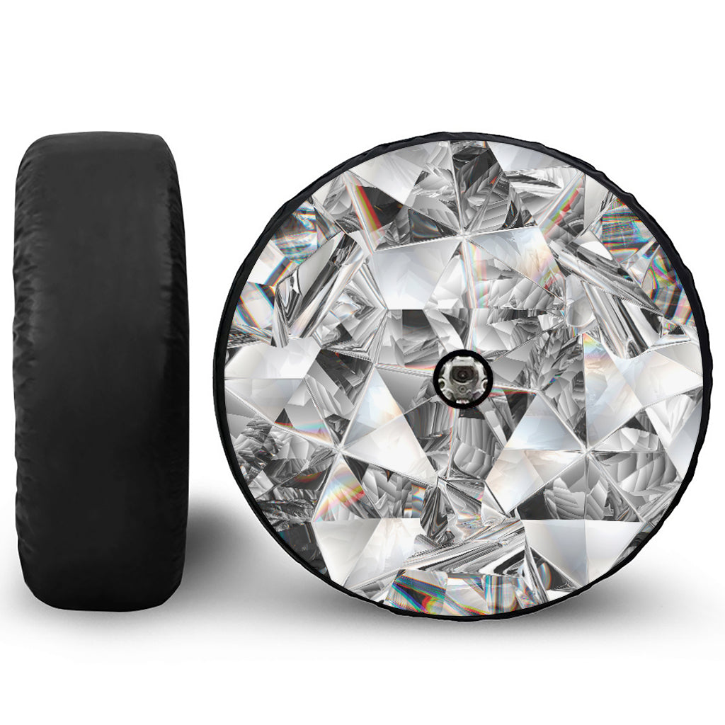 Diamond Artwork Print Tire Cover With Camera Hole