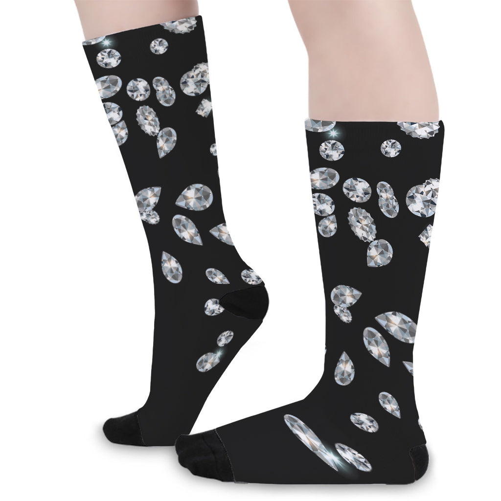 Diamond Gems Print Long Socks