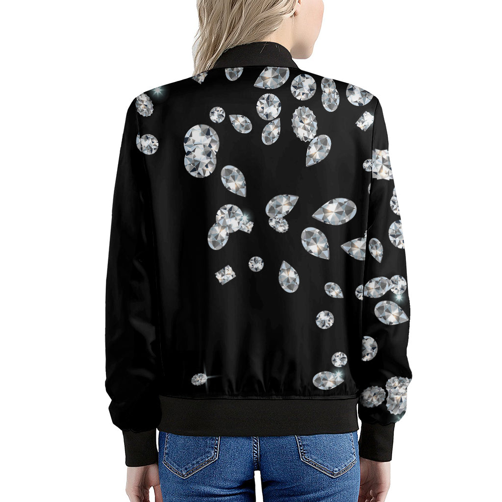 Diamond Gems Print Women's Bomber Jacket