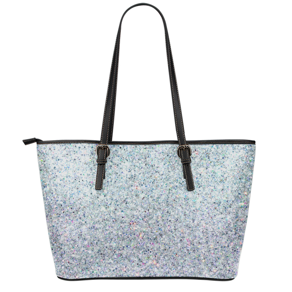 Diamond (NOT Real) Glitter Print Leather Tote Bag