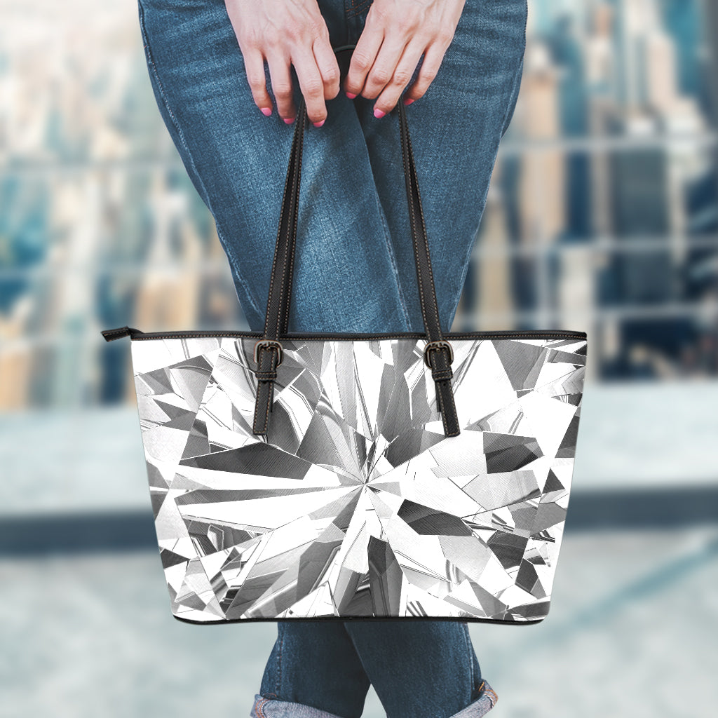 Diamond Print Leather Tote Bag