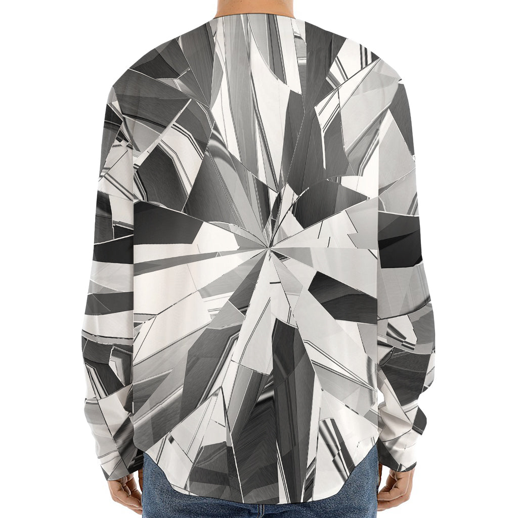 Diamond Print Long Sleeve Baseball Jersey