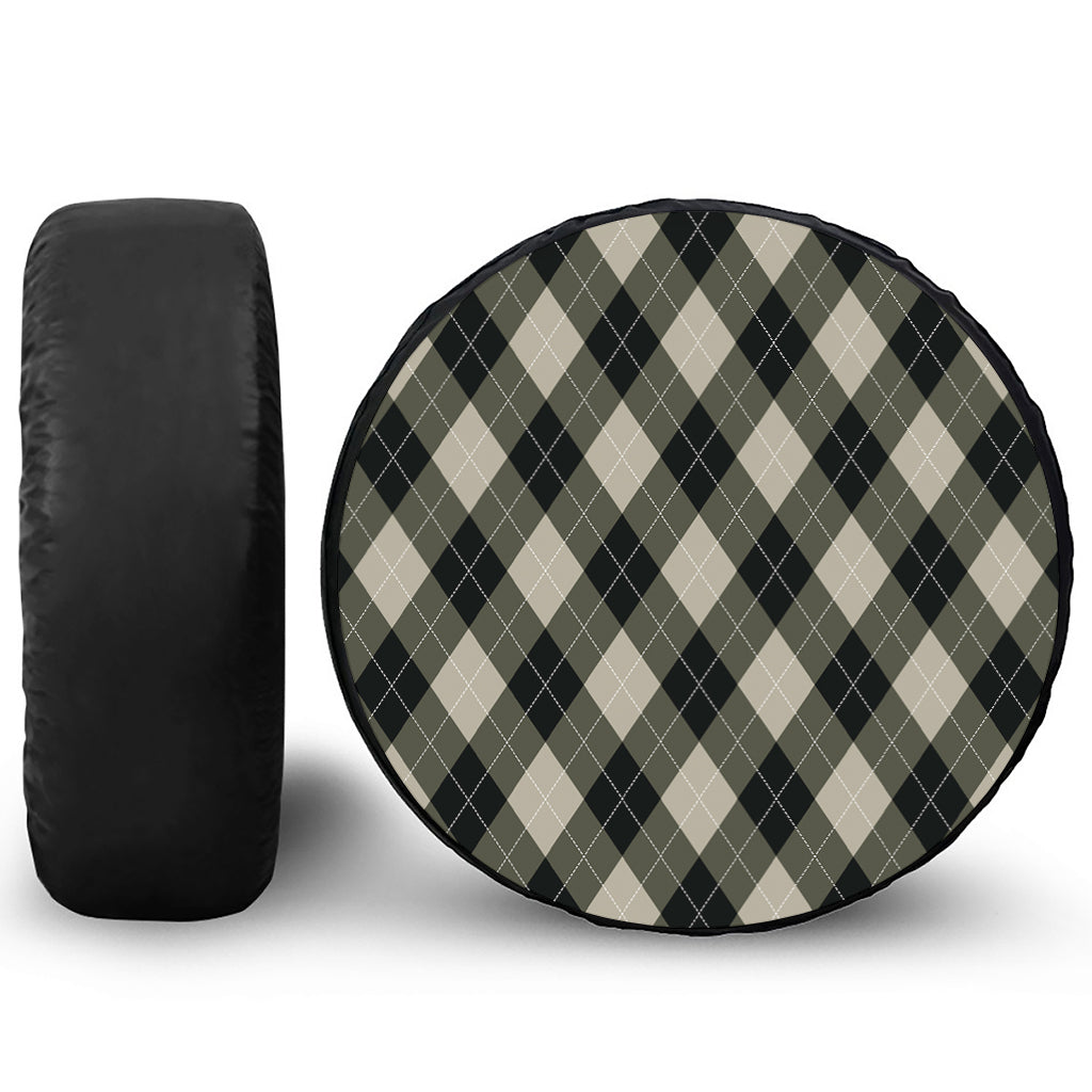 Diamond Shapes Argyle Pattern Print Tire Cover