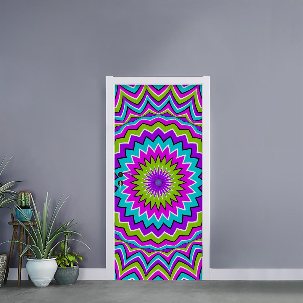 Dizzy Circle Moving Optical Illusion Door Sticker
