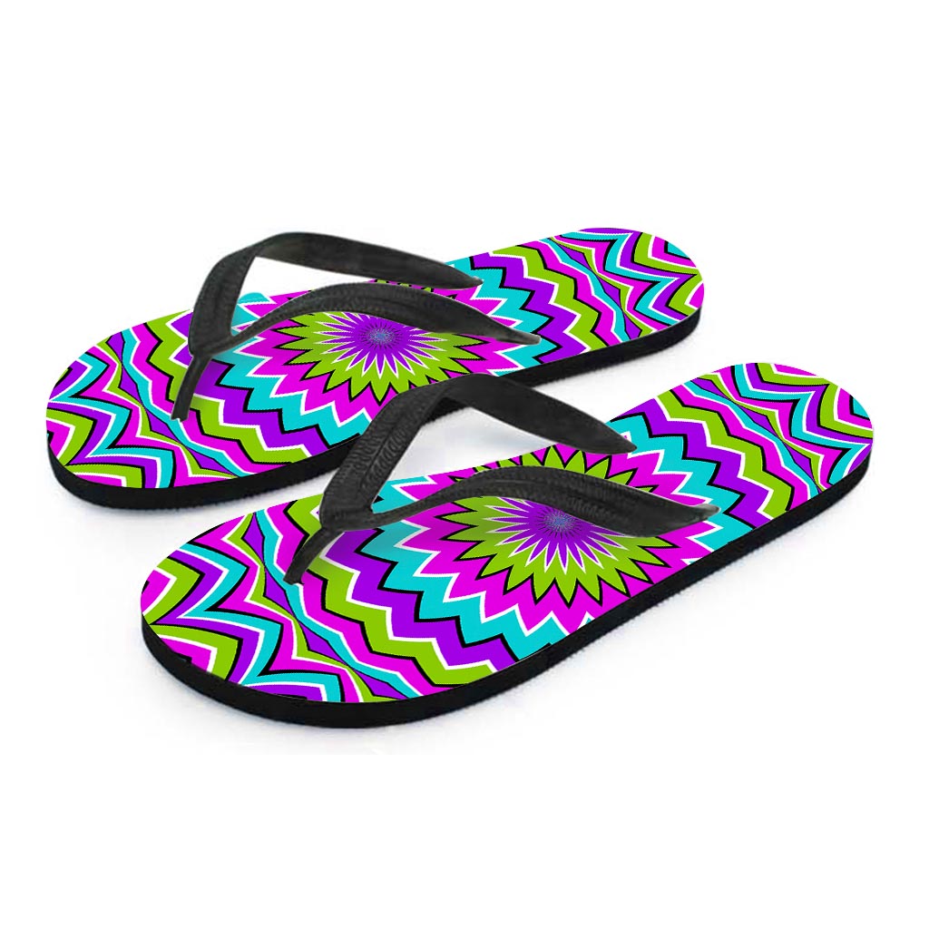 Dizzy Circle Moving Optical Illusion Flip Flops