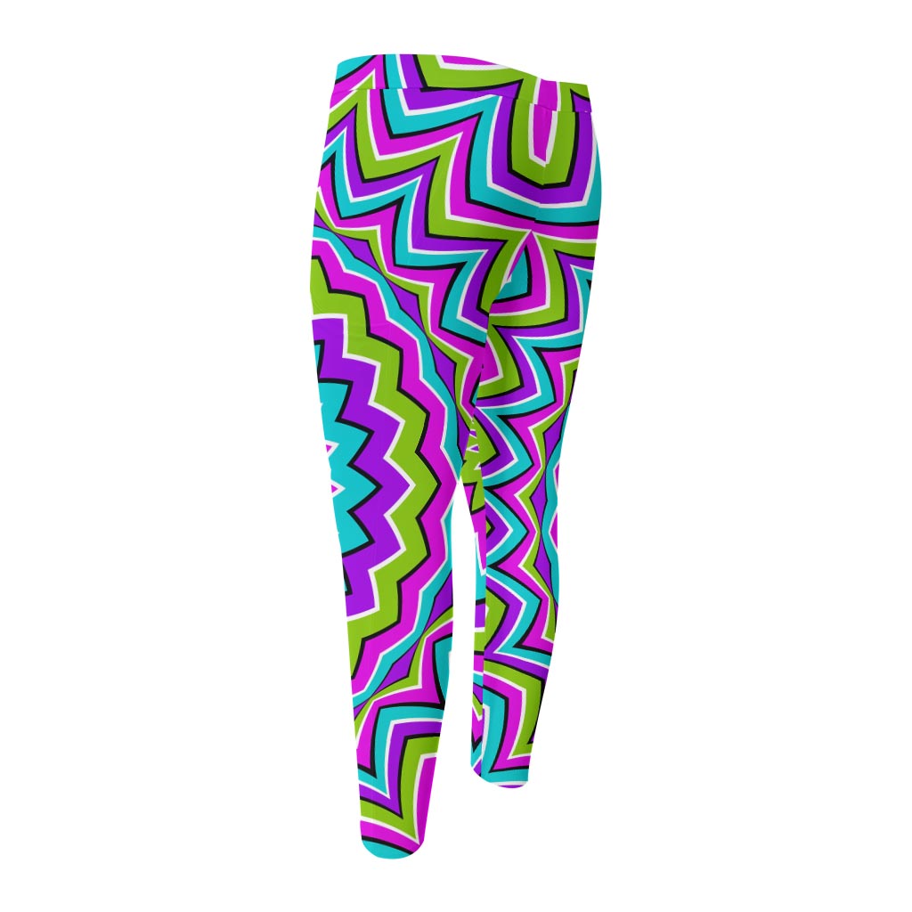 Dizzy Circle Moving Optical Illusion Men's Compression Pants