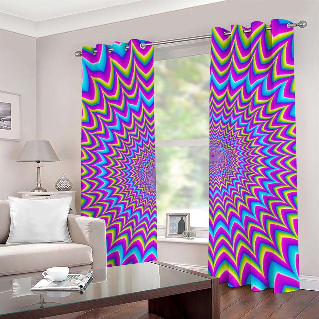 Dizzy Spiral Moving Optical Illusion Grommet Curtains