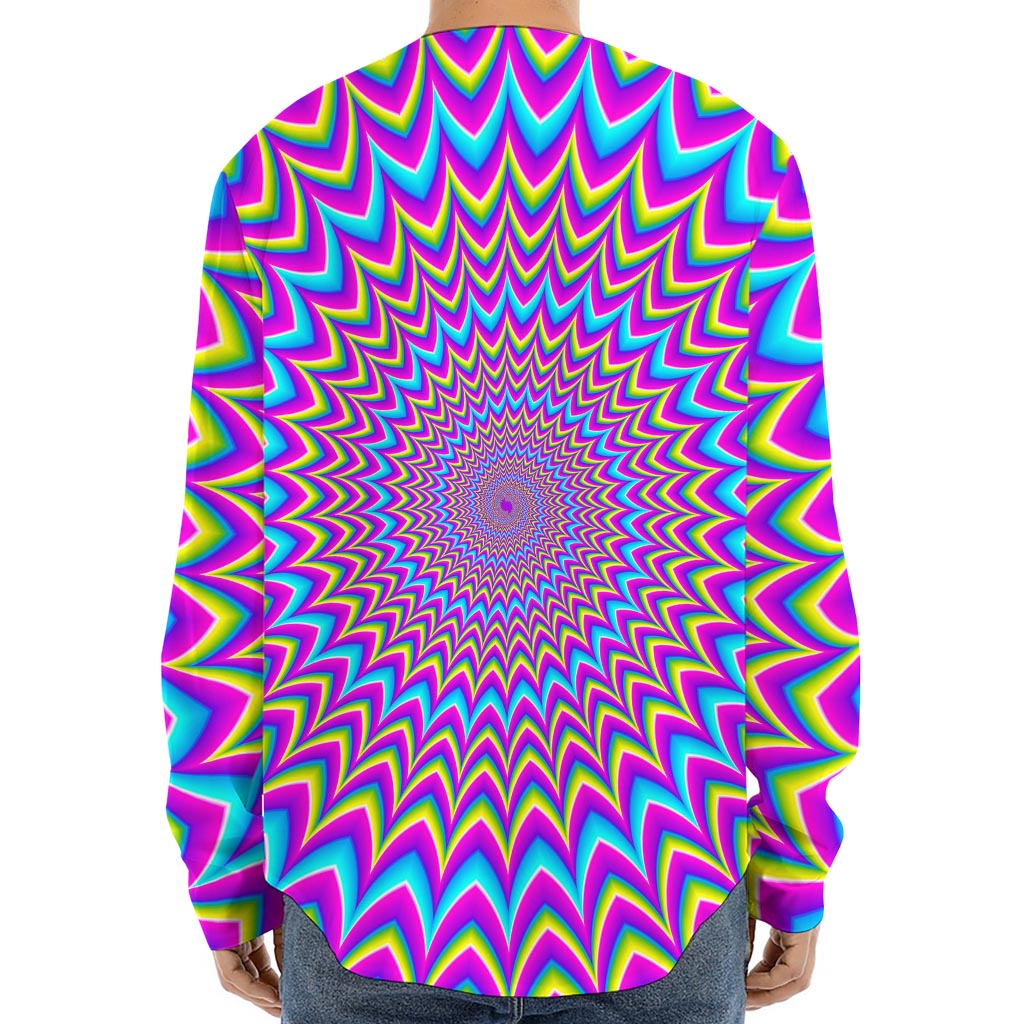 Dizzy Spiral Moving Optical Illusion Long Sleeve Baseball Jersey