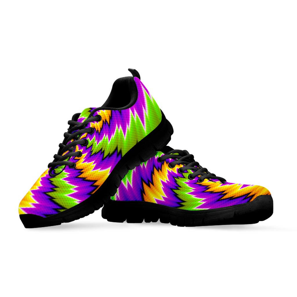 Dizzy Vortex Moving Optical Illusion Black Running Shoes