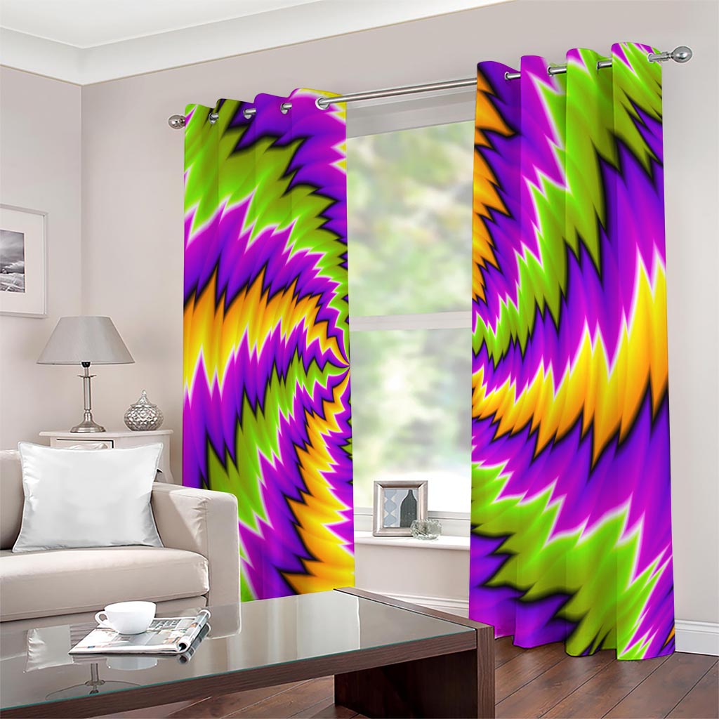 Dizzy Vortex Moving Optical Illusion Extra Wide Grommet Curtains
