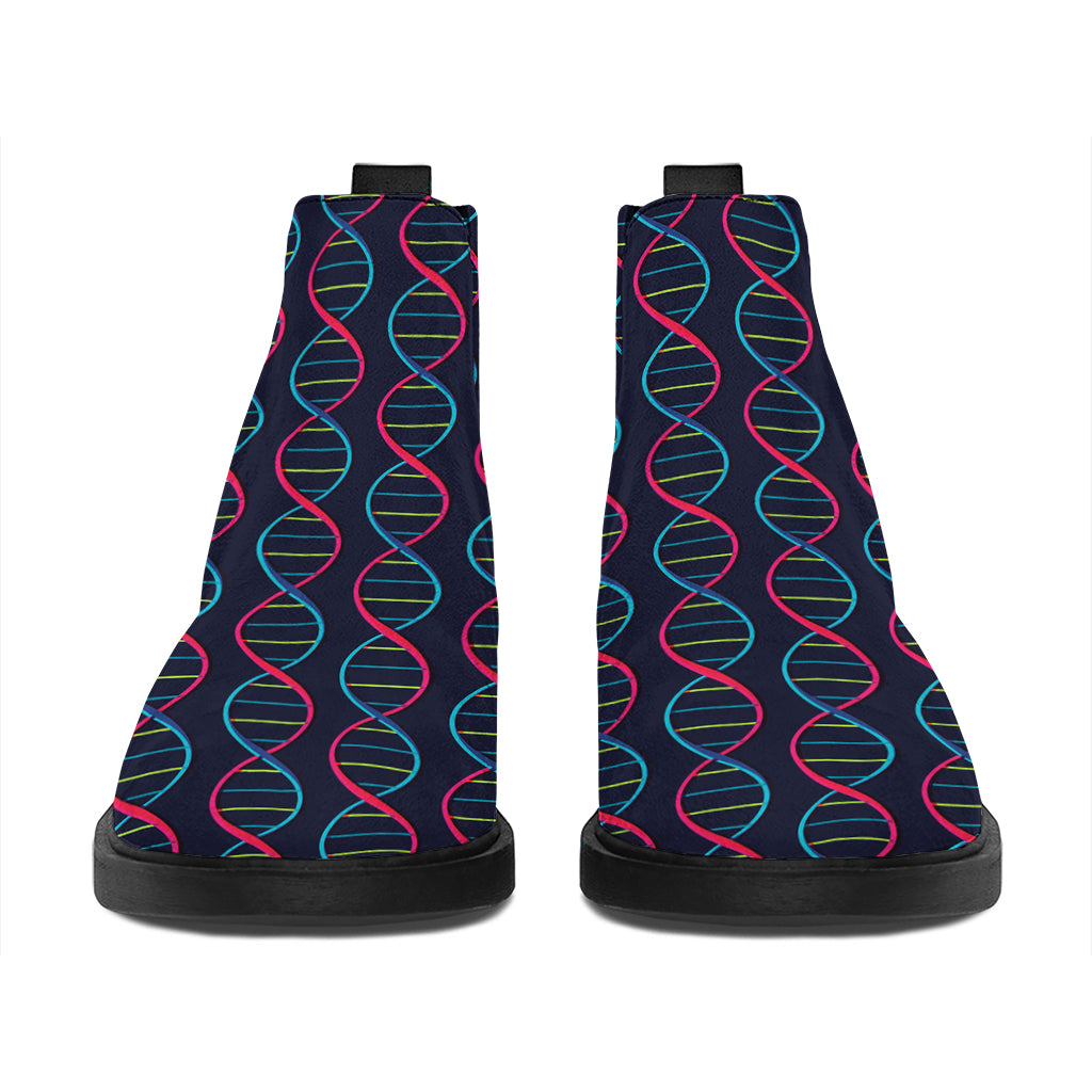 DNA Helix Pattern Print Flat Ankle Boots