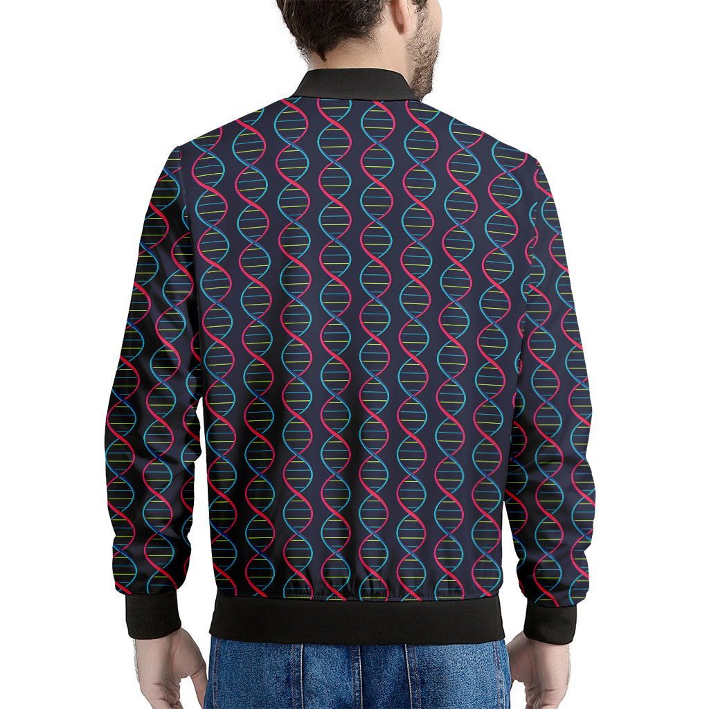 DNA Helix Pattern Print Men's Bomber Jacket