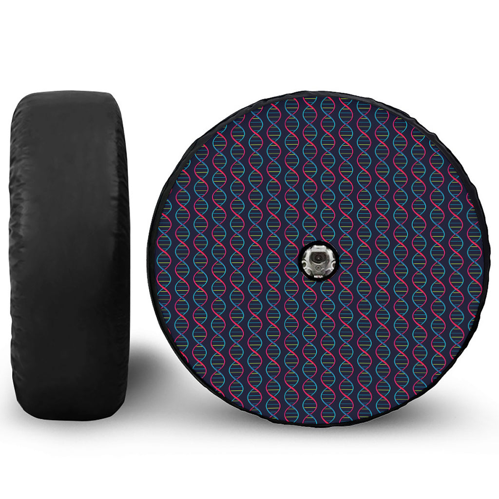 DNA Helix Pattern Print Tire Cover With Camera Hole