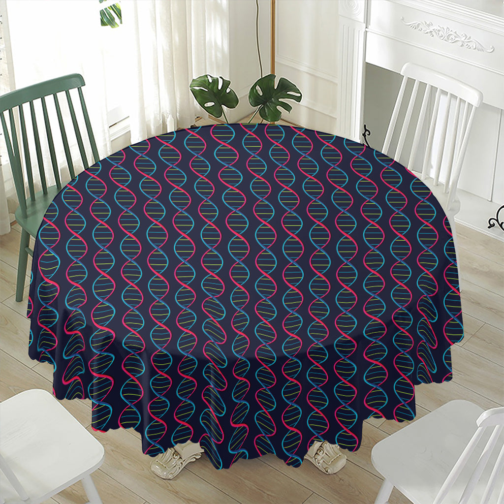 DNA Helix Pattern Print Waterproof Round Tablecloth