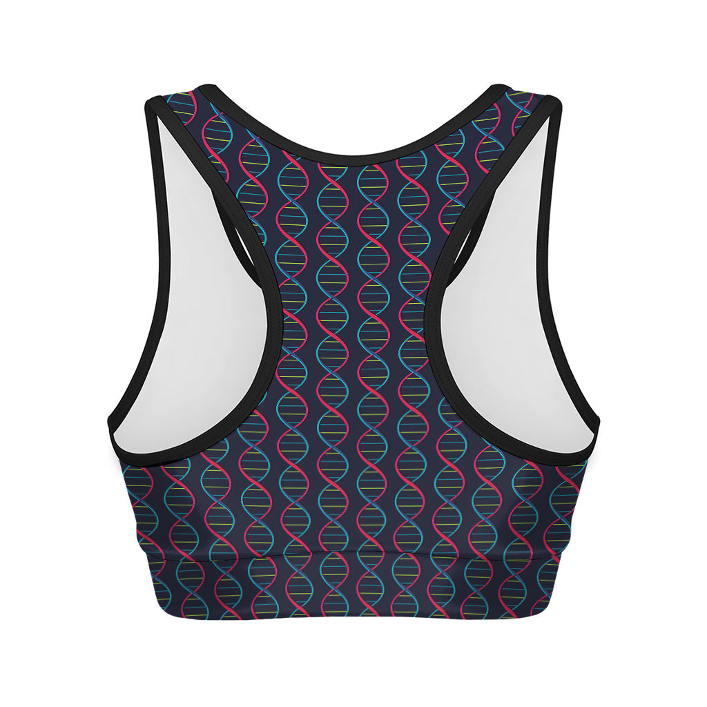 DNA Helix Pattern Print Women's Sports Bra