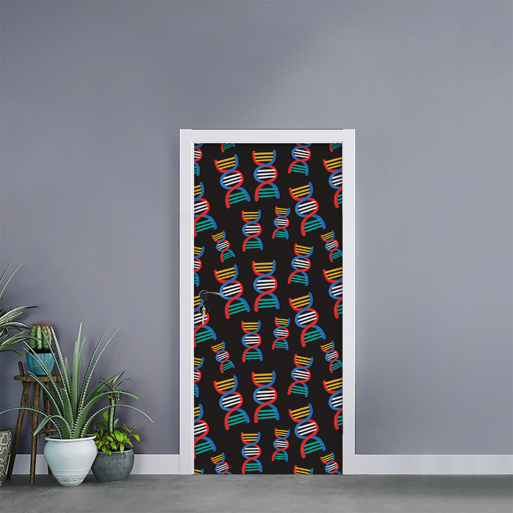 DNA Strands Pattern Print Door Sticker