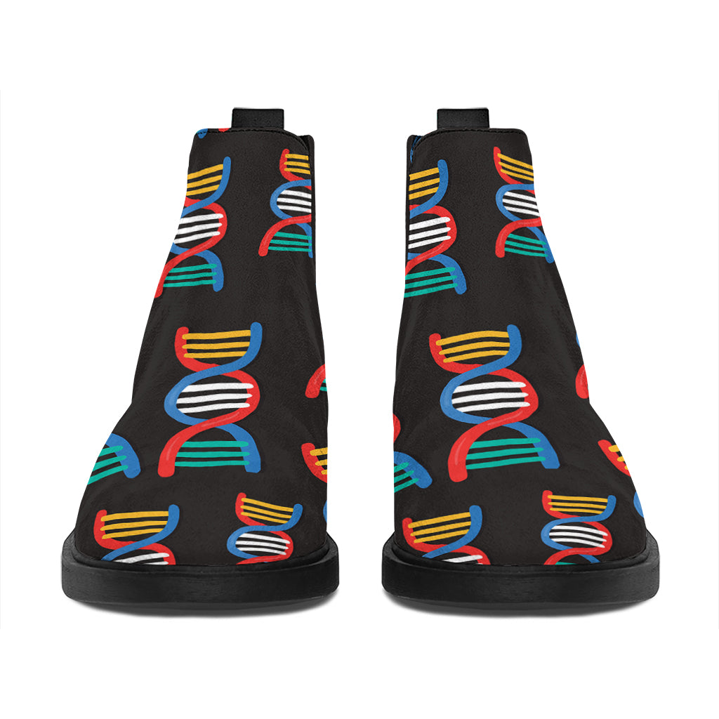 DNA Strands Pattern Print Flat Ankle Boots