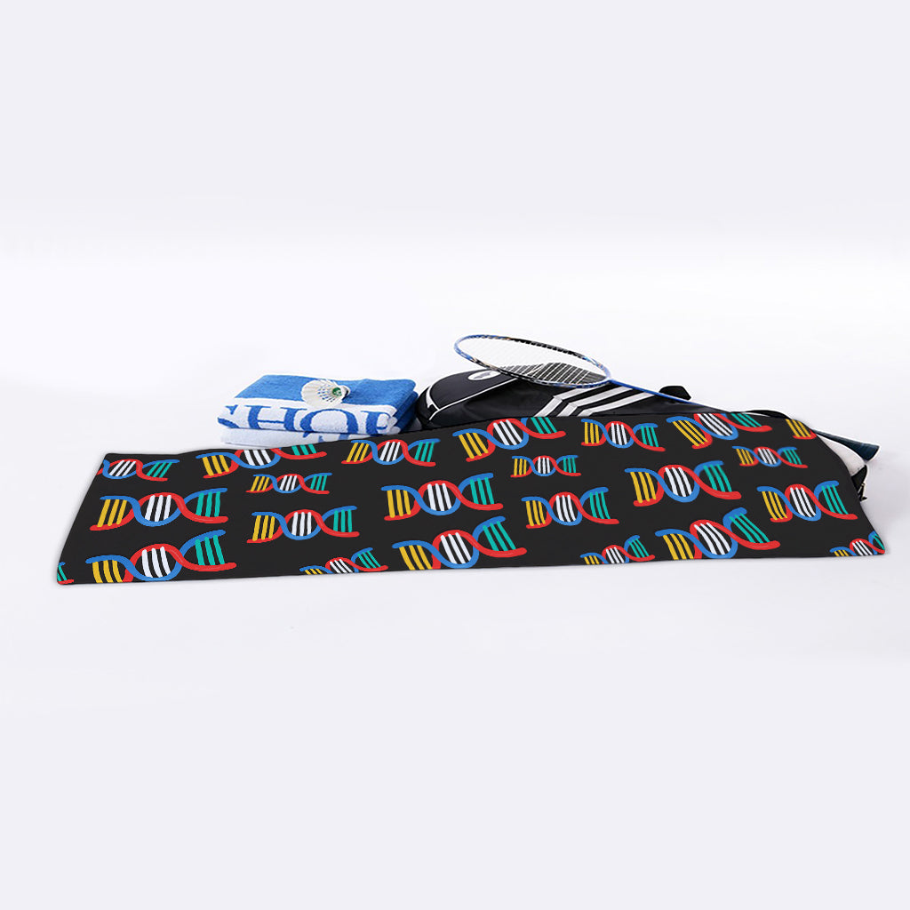 DNA Strands Pattern Print Sports Towel