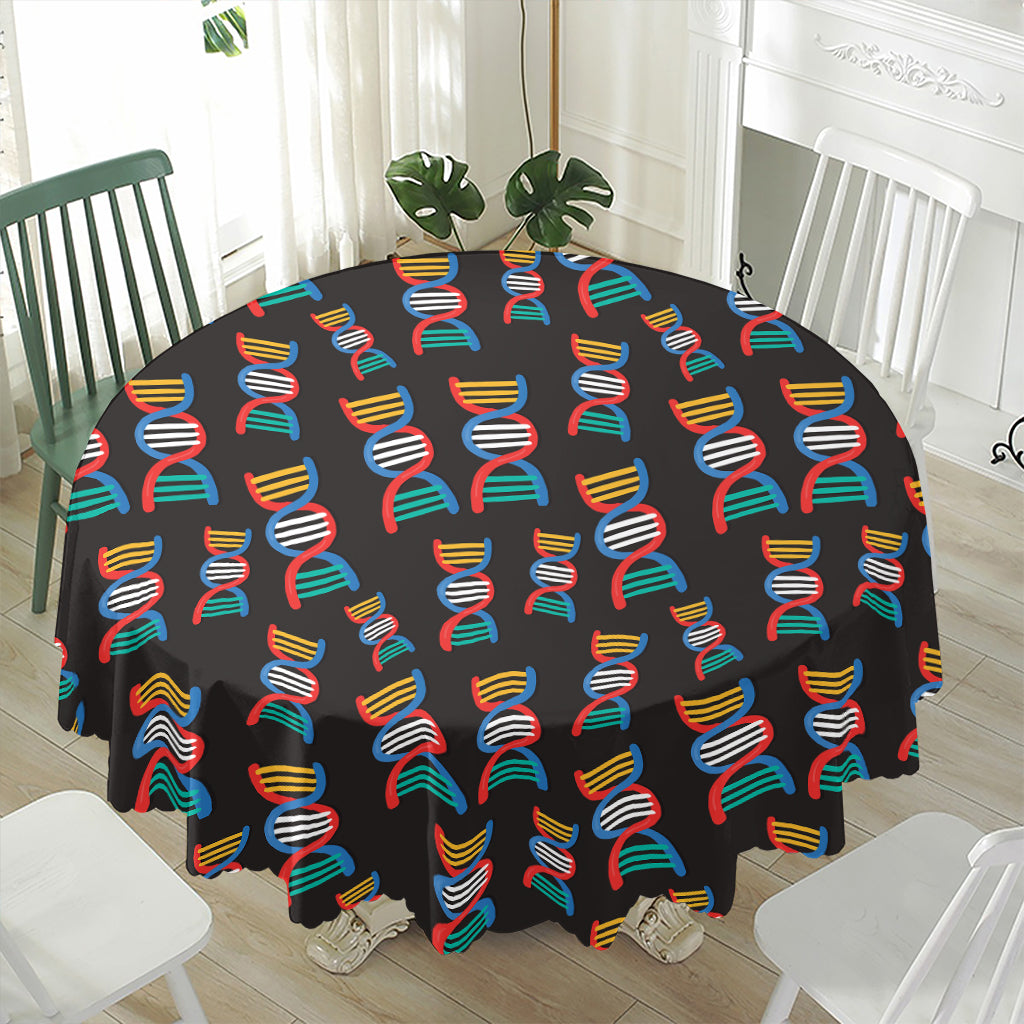 DNA Strands Pattern Print Waterproof Round Tablecloth