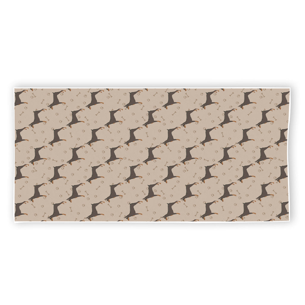 Doberman Pinscher Pattern Print Beach Towel