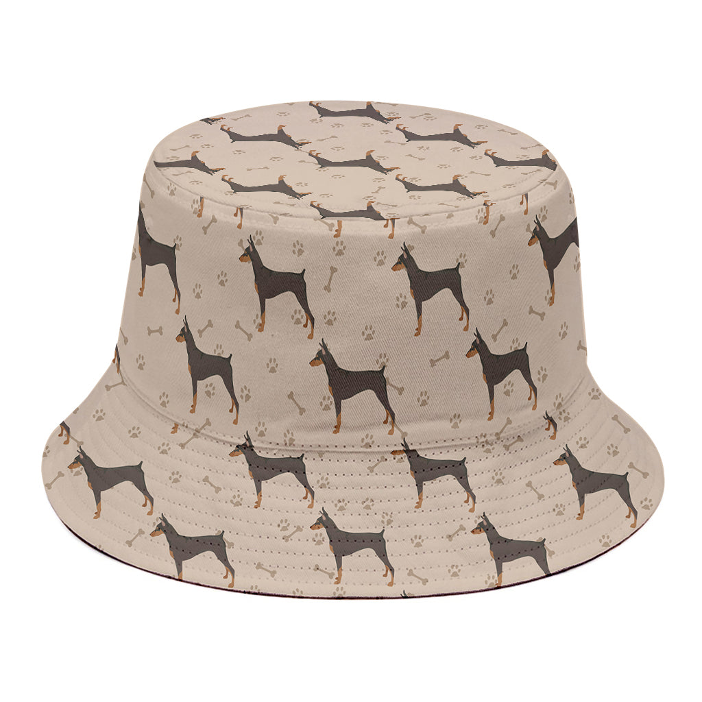 Doberman Pinscher Pattern Print Bucket Hat
