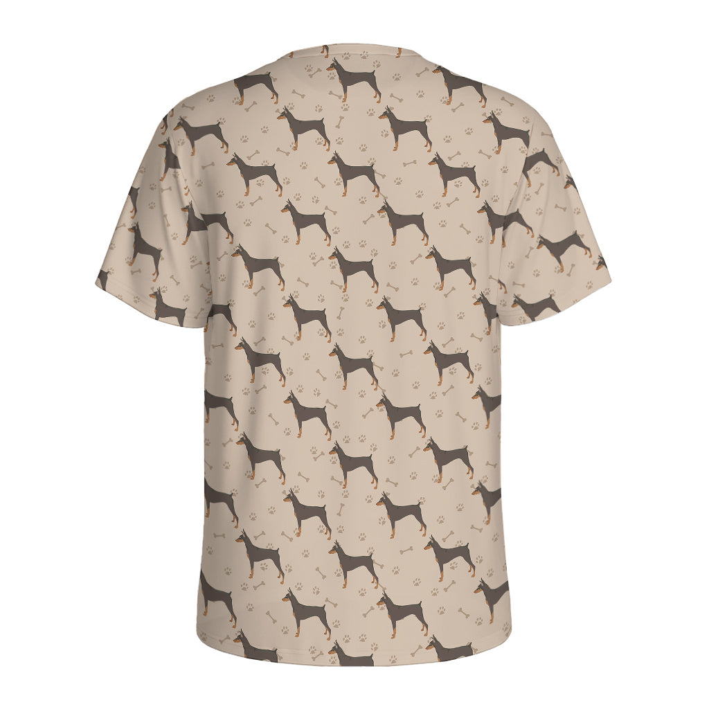 Doberman Pinscher Pattern Print Men's Sports T-Shirt