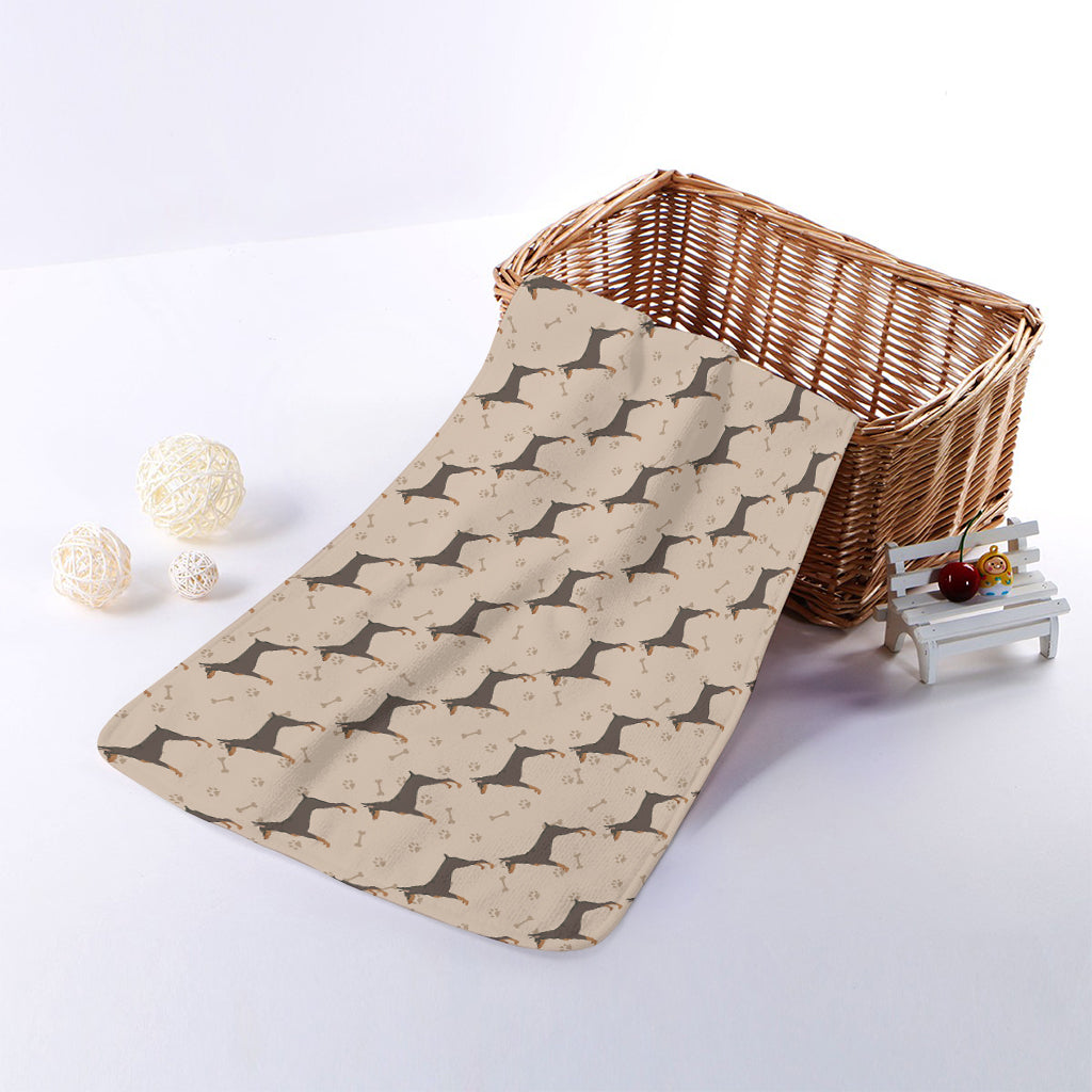 Doberman Pinscher Pattern Print Towel