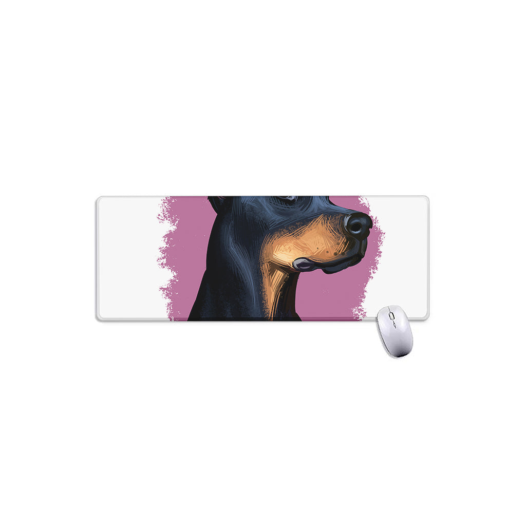 Dobermann Portrait Print Extended Mouse Pad