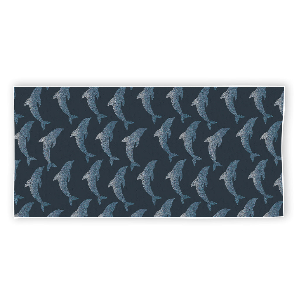 Dolphin Dot Pattern Print Beach Towel