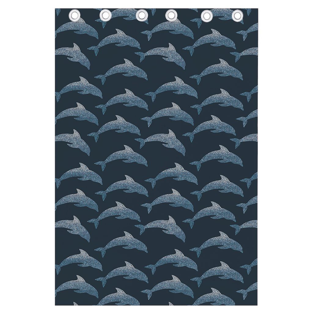 Dolphin Dot Pattern Print Curtain