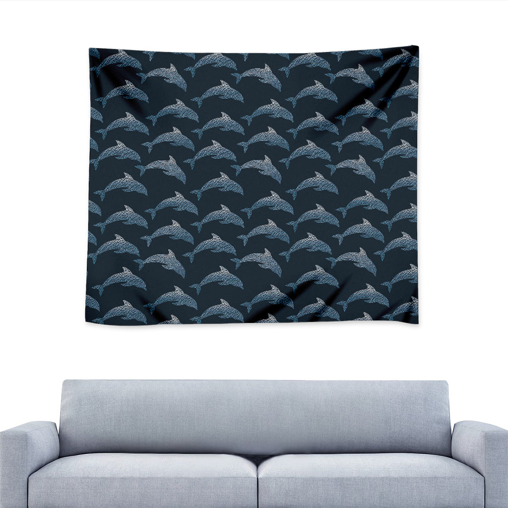 Dolphin Dot Pattern Print Tapestry