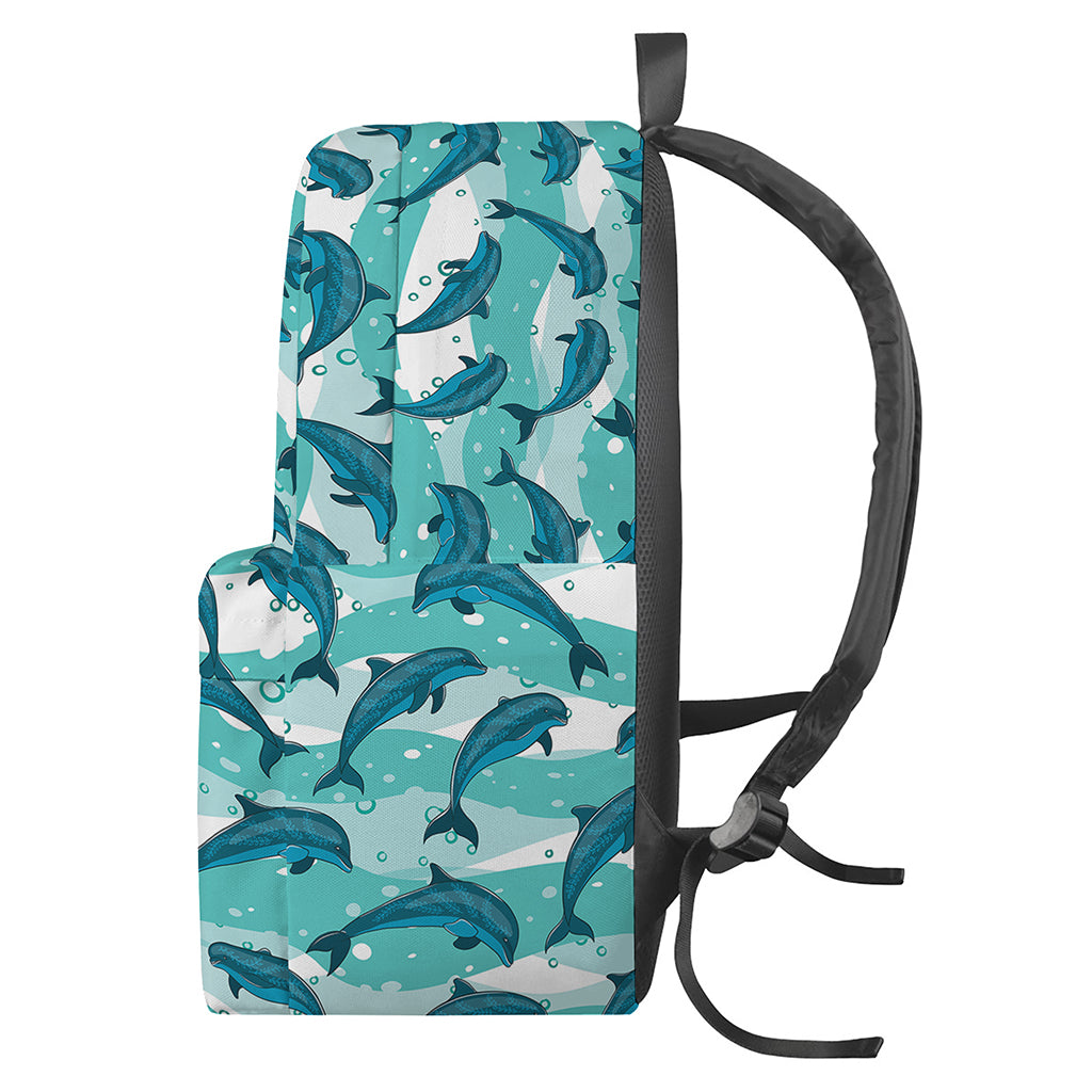 Dolphins In The Ocean Pattern Print Backpack