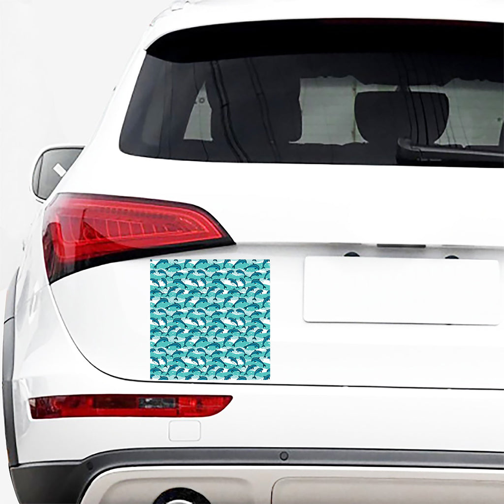 Dolphins In The Ocean Pattern Print Car Sticker
