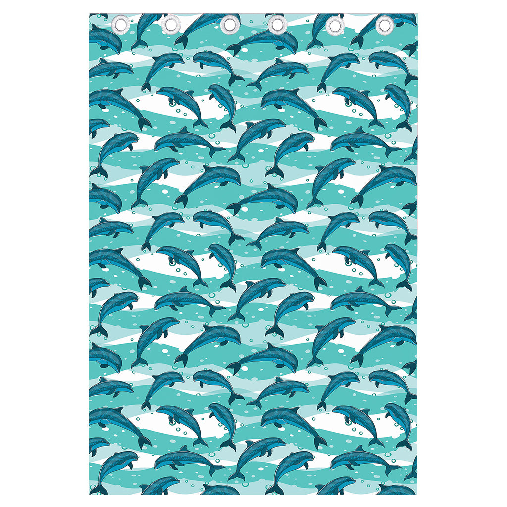 Dolphins In The Ocean Pattern Print Curtain