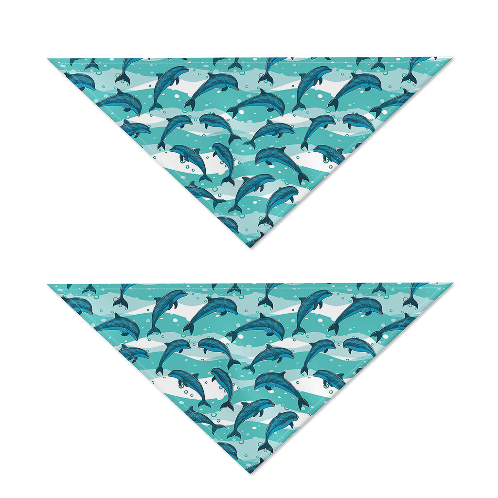 Dolphins In The Ocean Pattern Print Dog Bandana