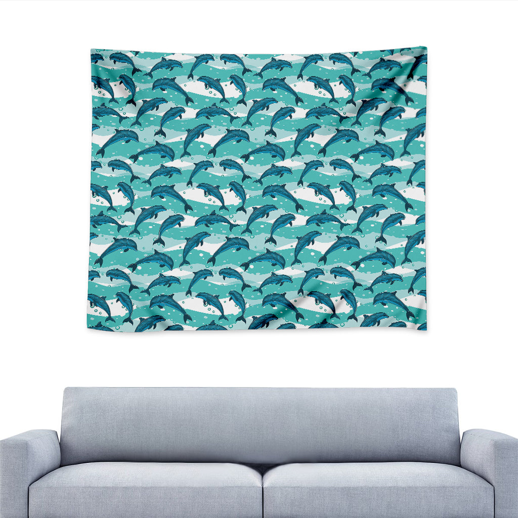 Dolphins In The Ocean Pattern Print Tapestry