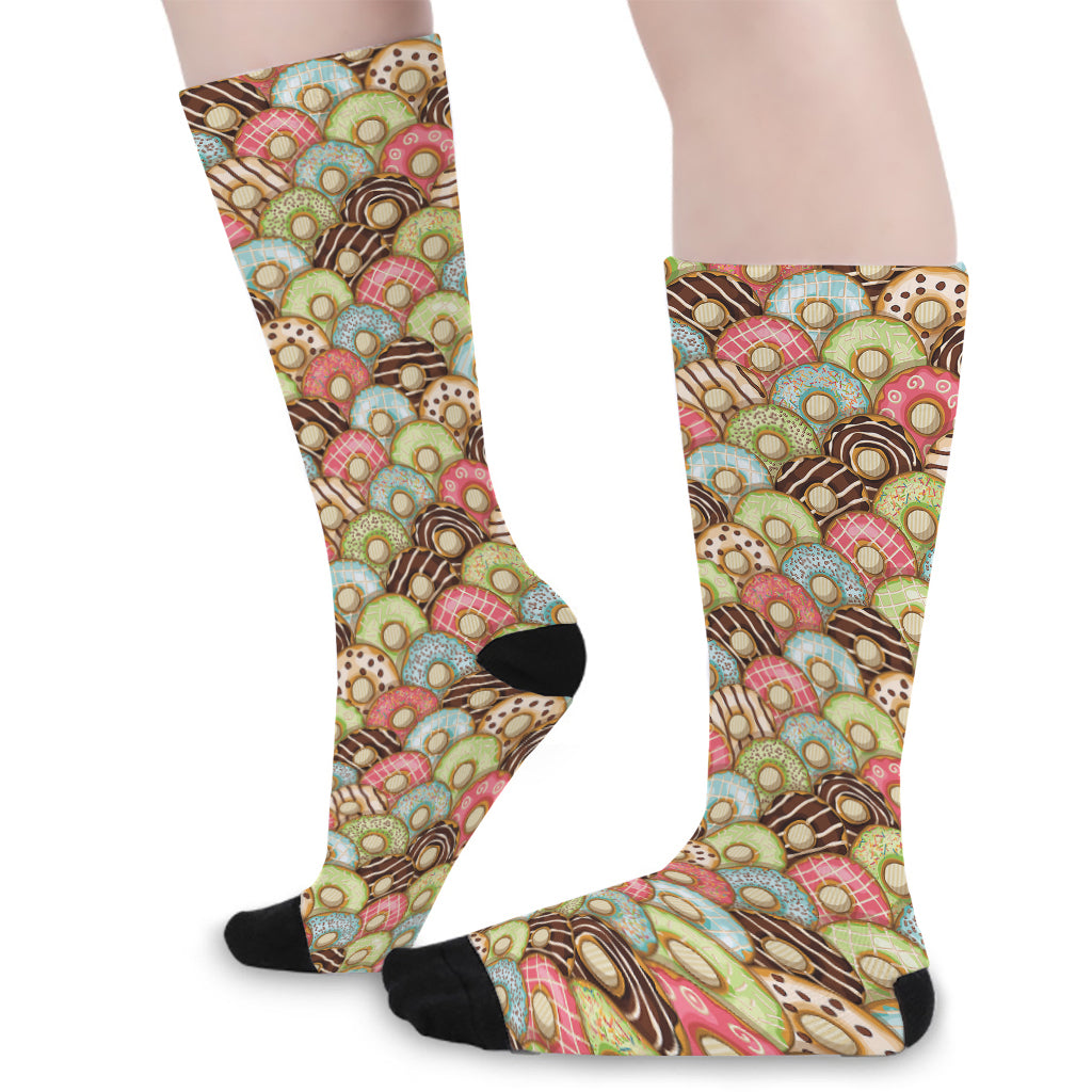 Donuts Pattern Print Long Socks
