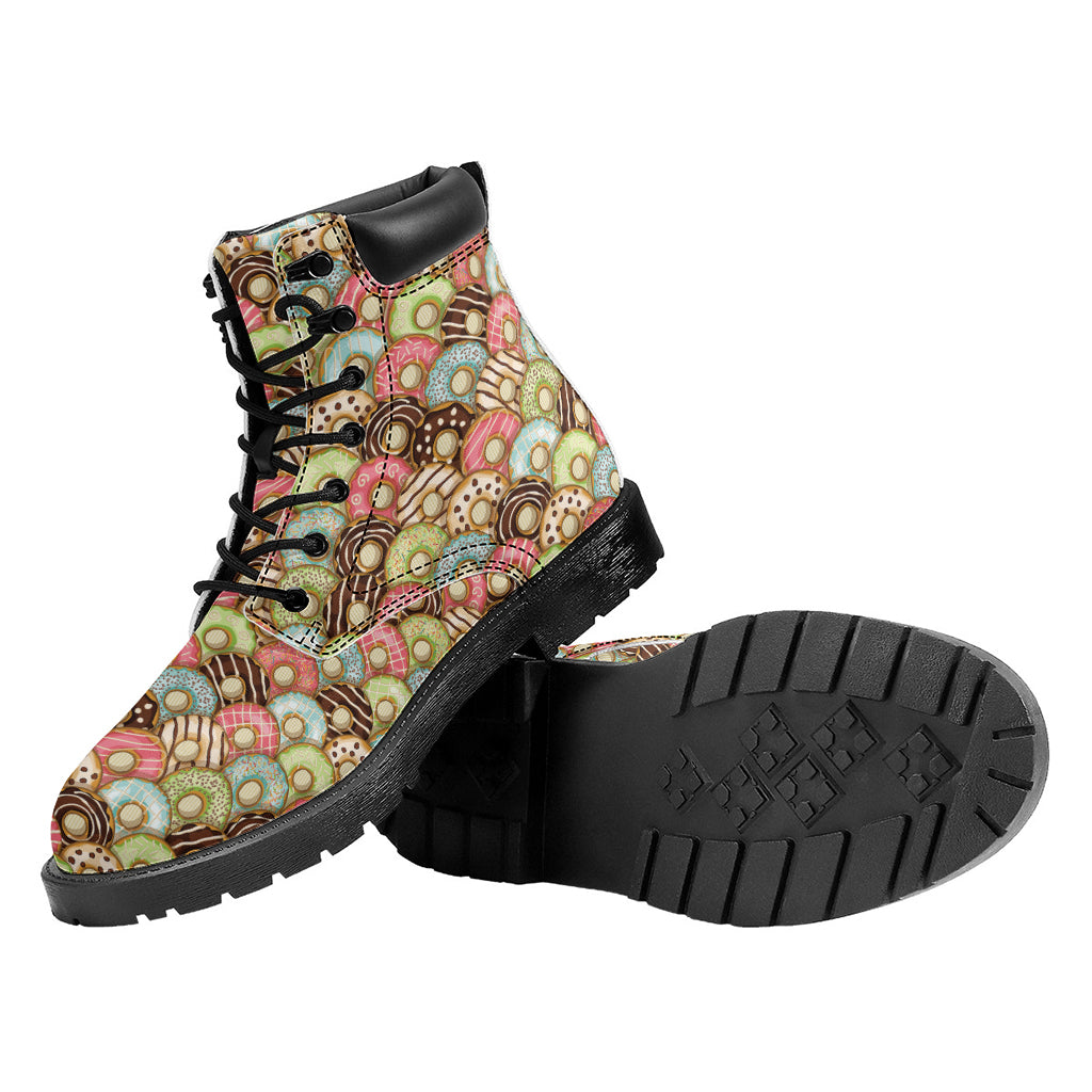 Donuts Pattern Print Work Boots