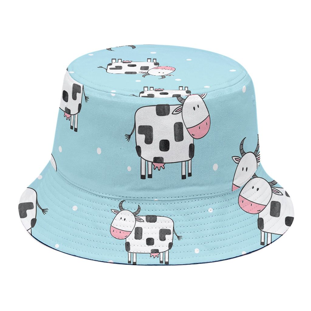 Doodle Cow Pattern Print Bucket Hat