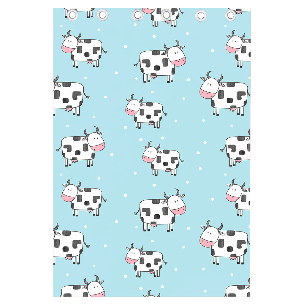 Doodle Cow Pattern Print Curtain