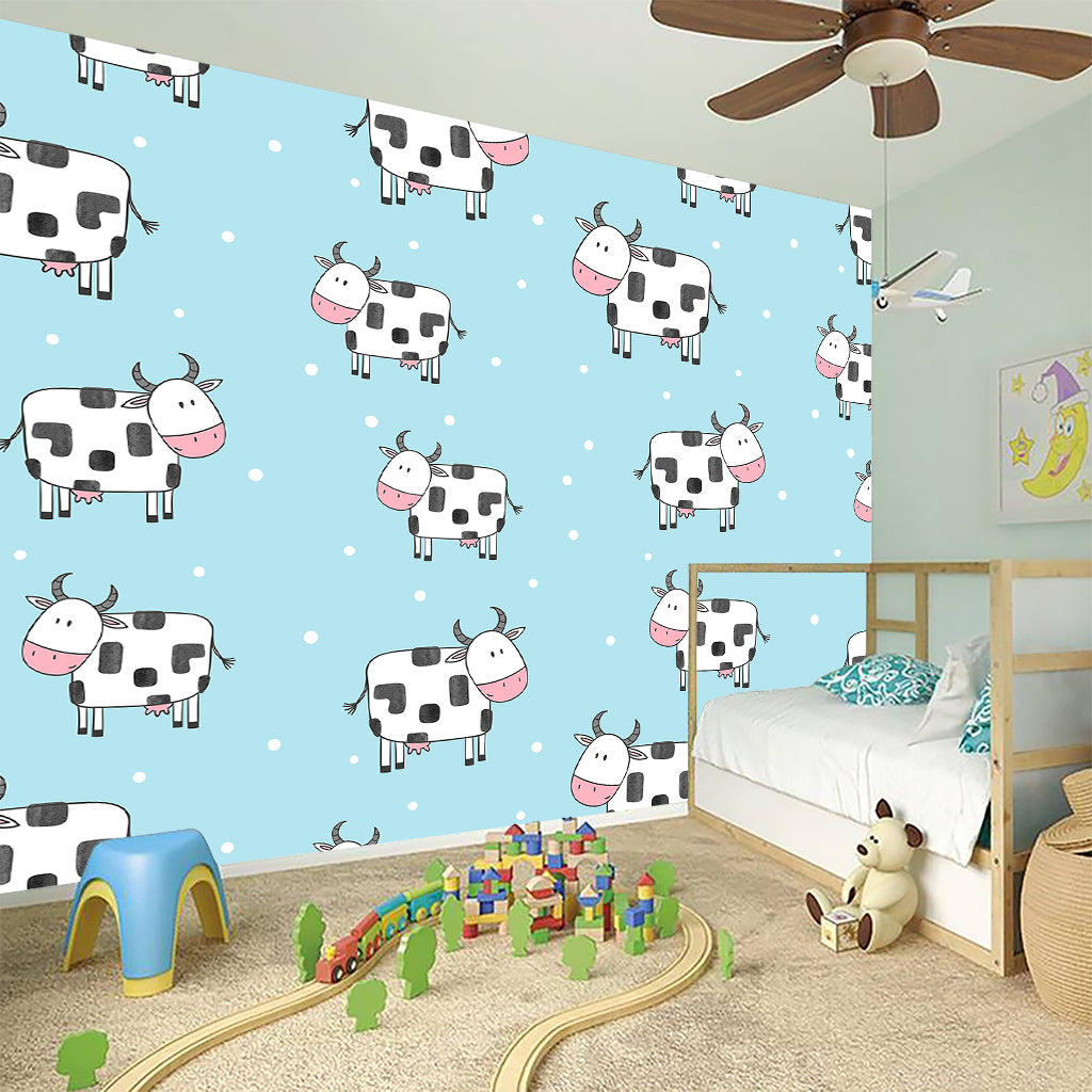 Doodle Cow Pattern Print Wall Sticker