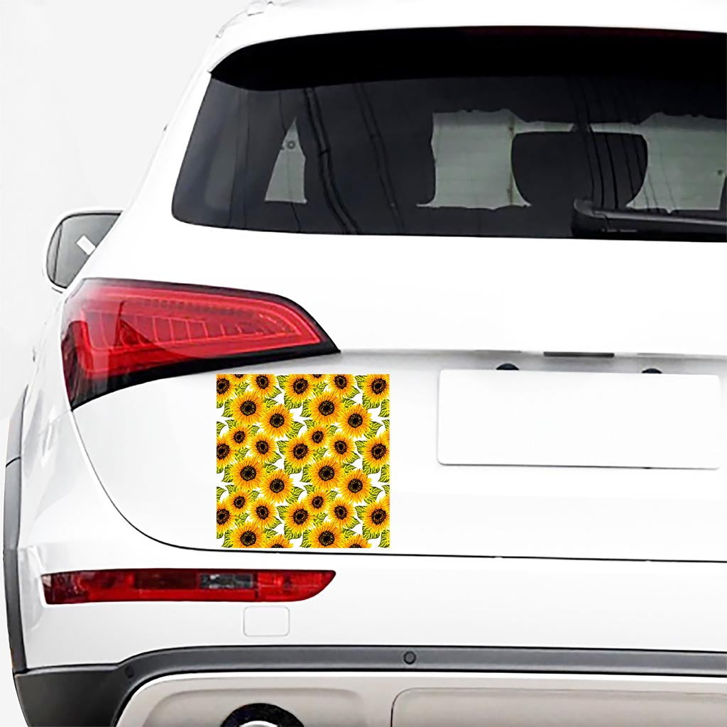 Doodle Sunflower Pattern Print Car Sticker