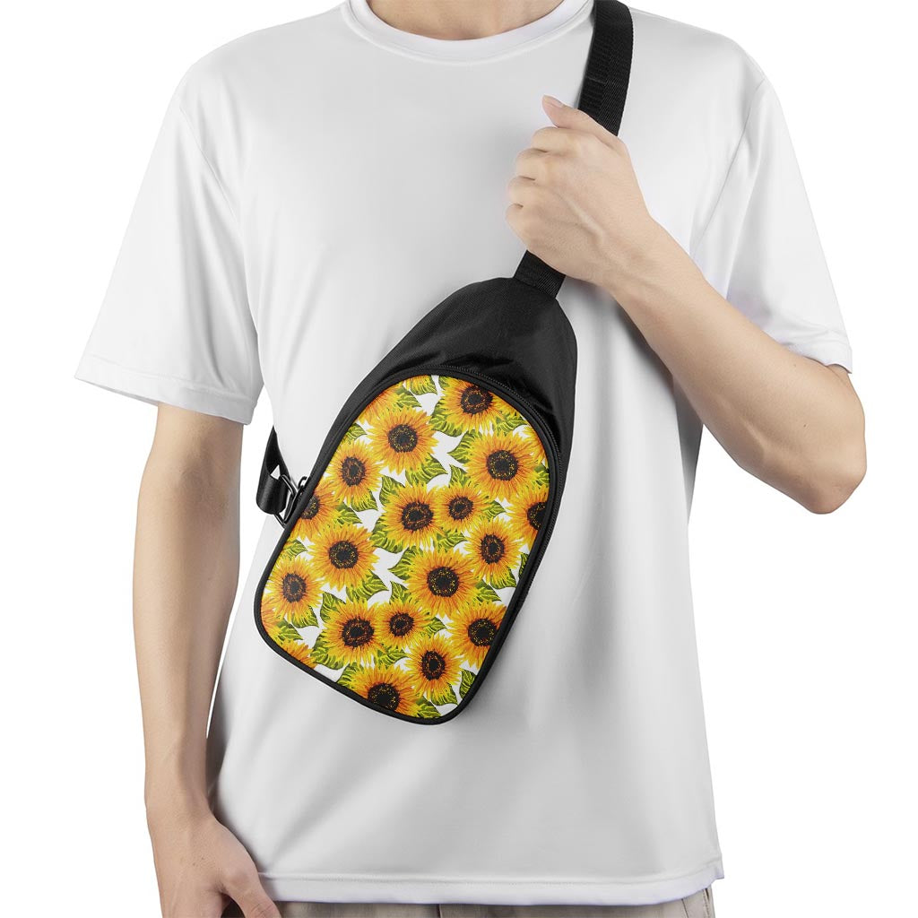 Doodle Sunflower Pattern Print Chest Bag