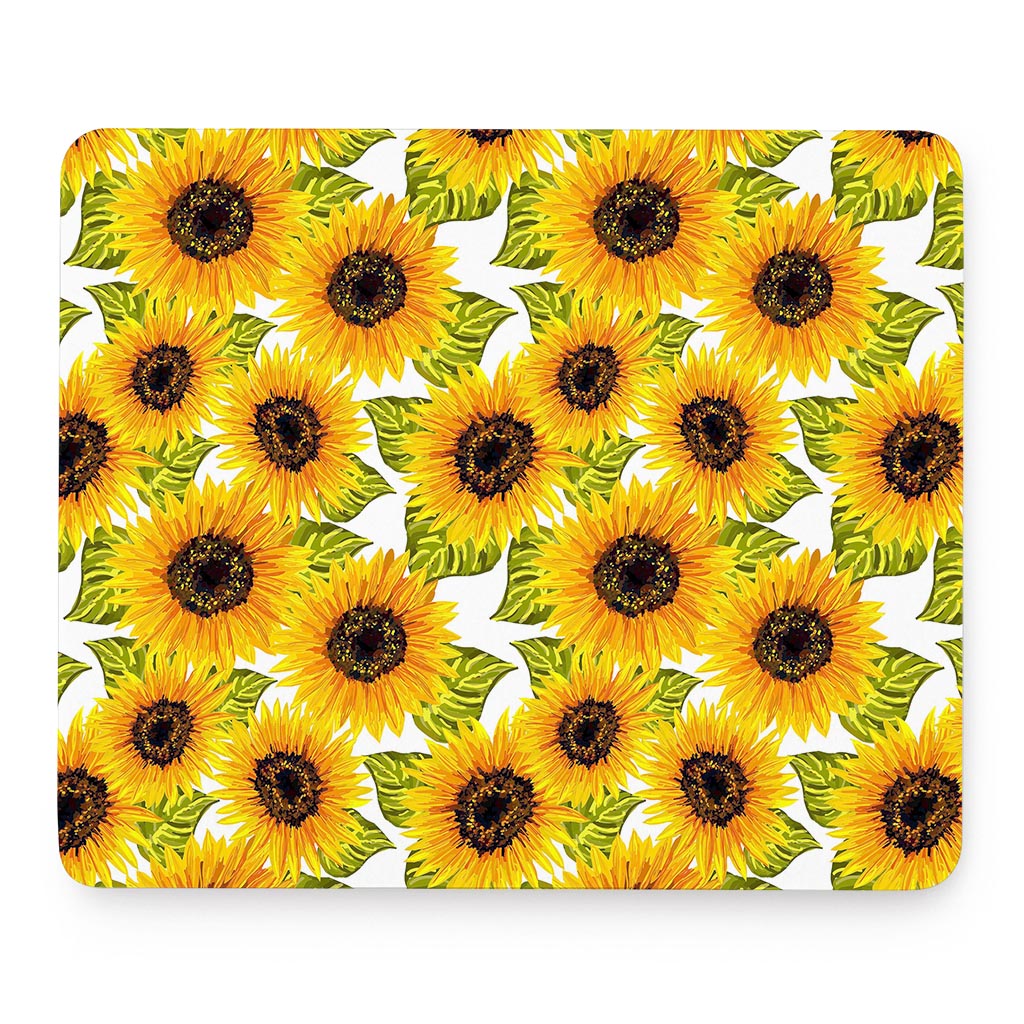 Doodle Sunflower Pattern Print Mouse Pad