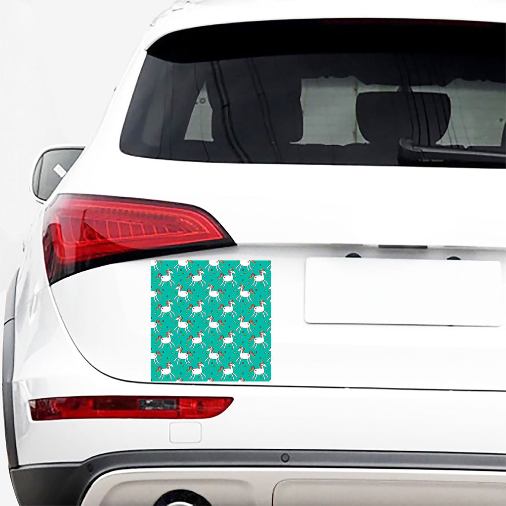 Doodle Unicorn Pattern Print Car Sticker
