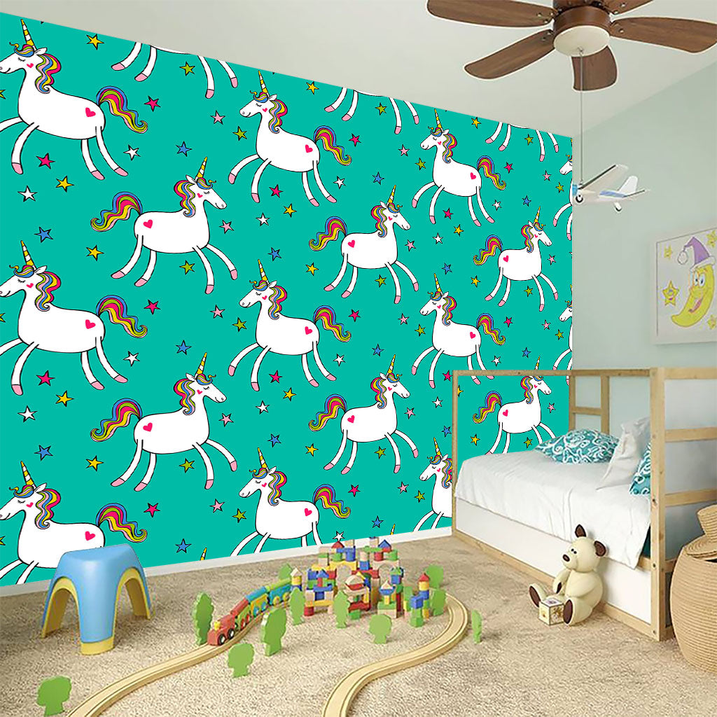 Doodle Unicorn Pattern Print Wall Sticker