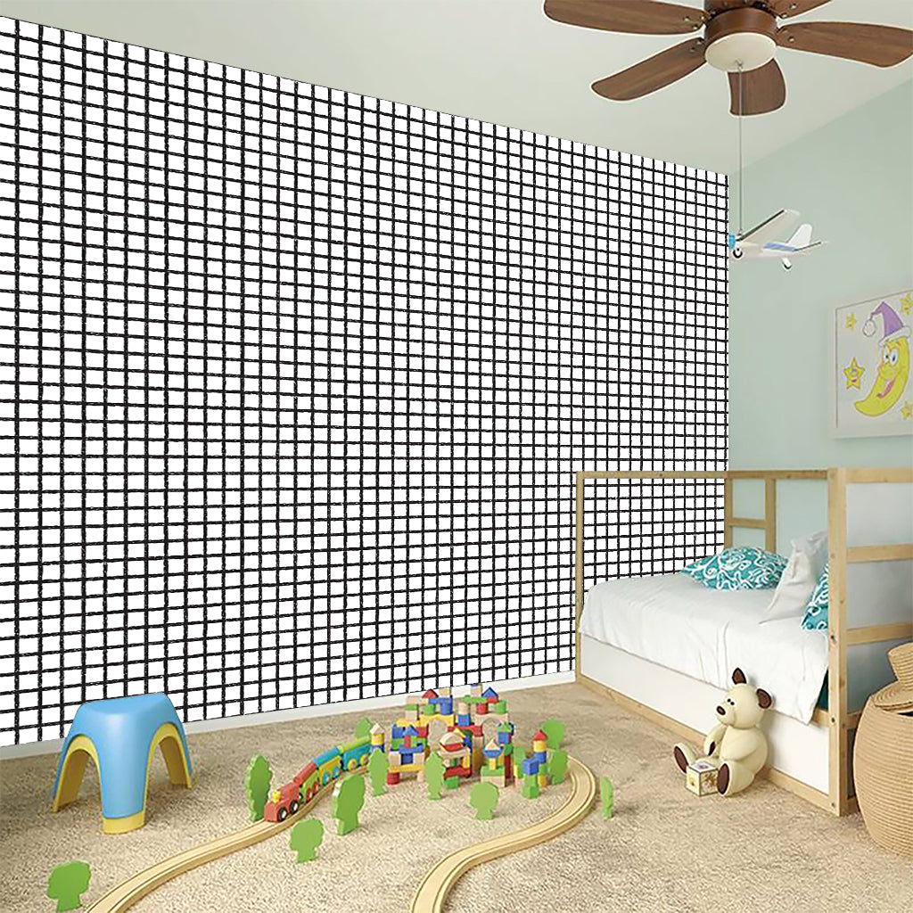 Doodle Windowpane Pattern Print Wall Sticker