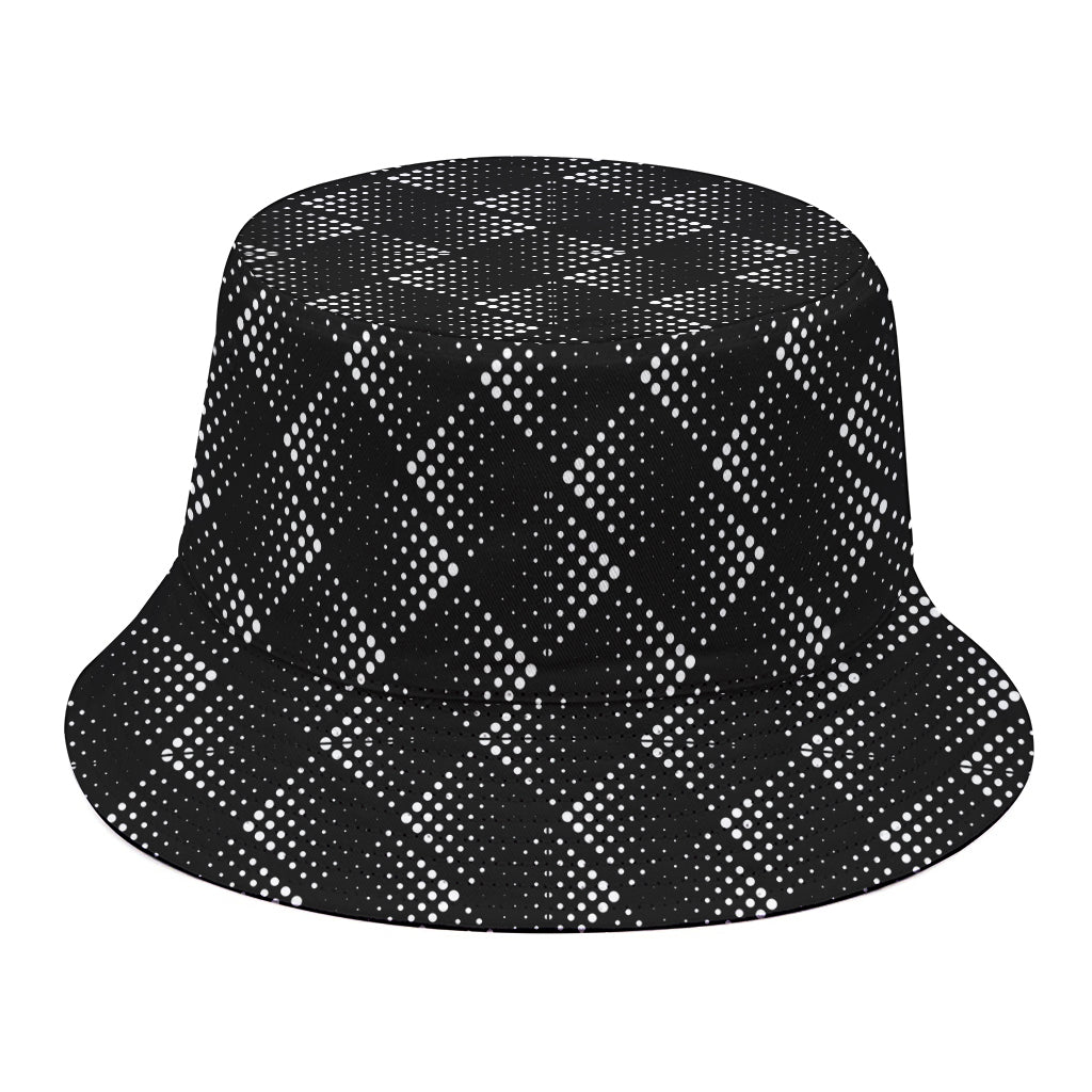 Dot Geometric Square Pattern Print Bucket Hat
